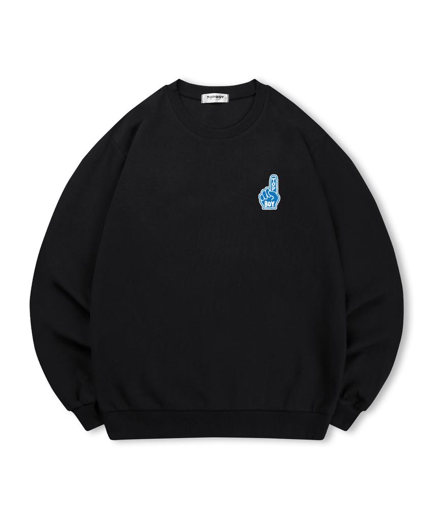 TOPBOY [Non-Fleece Or Fleece-Lined] Number One Printed Sweatshirt (C Type)