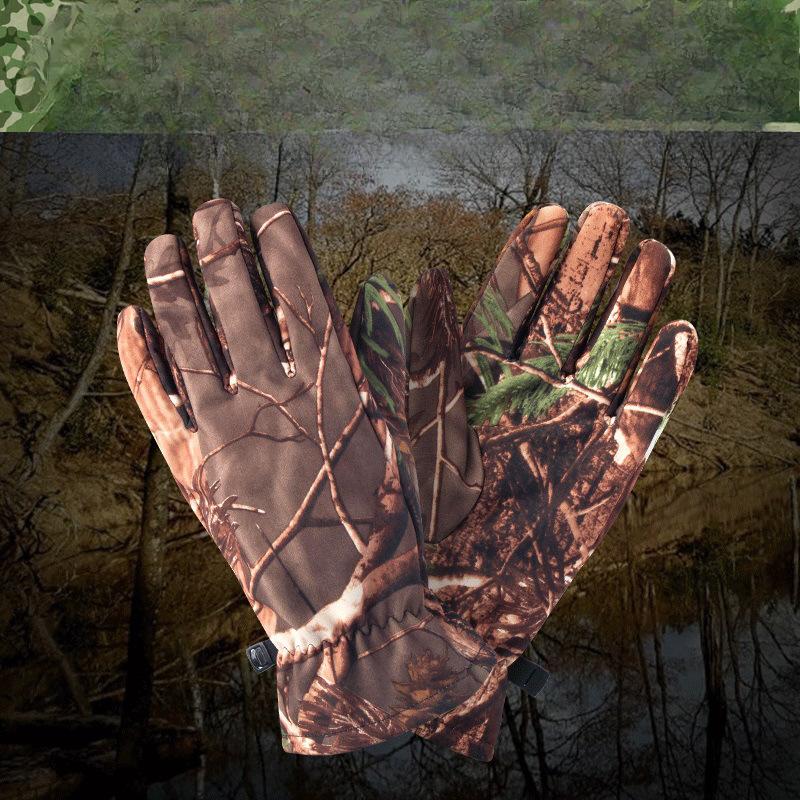 Podzimní a zimní hřejivé taktické rukavice Větruodolné a chladuvzdorné Venkovní sporty Lyžování Vodotěsné Kamuflážové Plus sametové Cyklistické rukavice