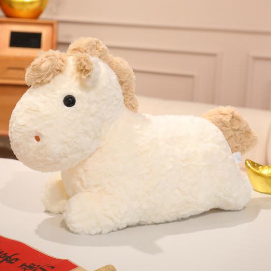 Horse Doll Plush Toy Soft Stuffed Animal Year of The Horse Plush Cute Cartoon Horse Doll for Home Bedroom Sofa Decoration Birthday Gift