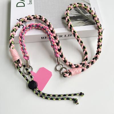DIY Hand-Woven Multi-Functional Mobile Phone Lanyard, Adjustable Crossbody Shoulder Strap, Long Rope, Wrist Chain, Short Rope