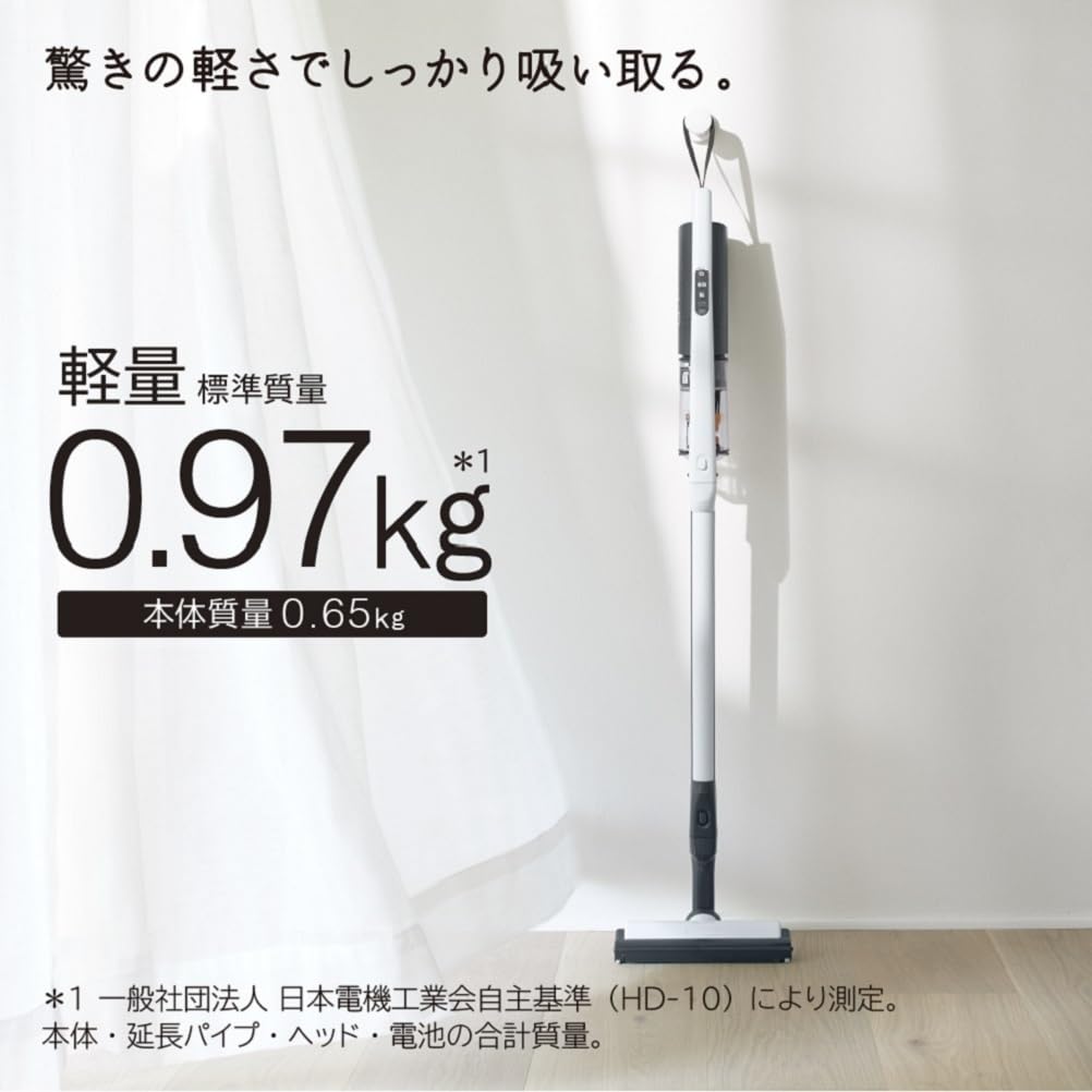 Hitachi Sugokaru Stick Cordless Vacuum Cleaner PV-BS1L W White, Made In Japan, Lightweight, Self-Propelled, Handheld Vacuum