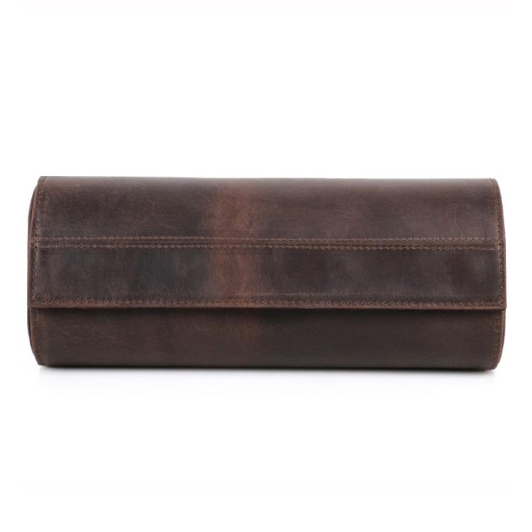 

3 Slot Leather Watch Storage Case Handmade Wristwatch Holder Accessory Organizer 1
