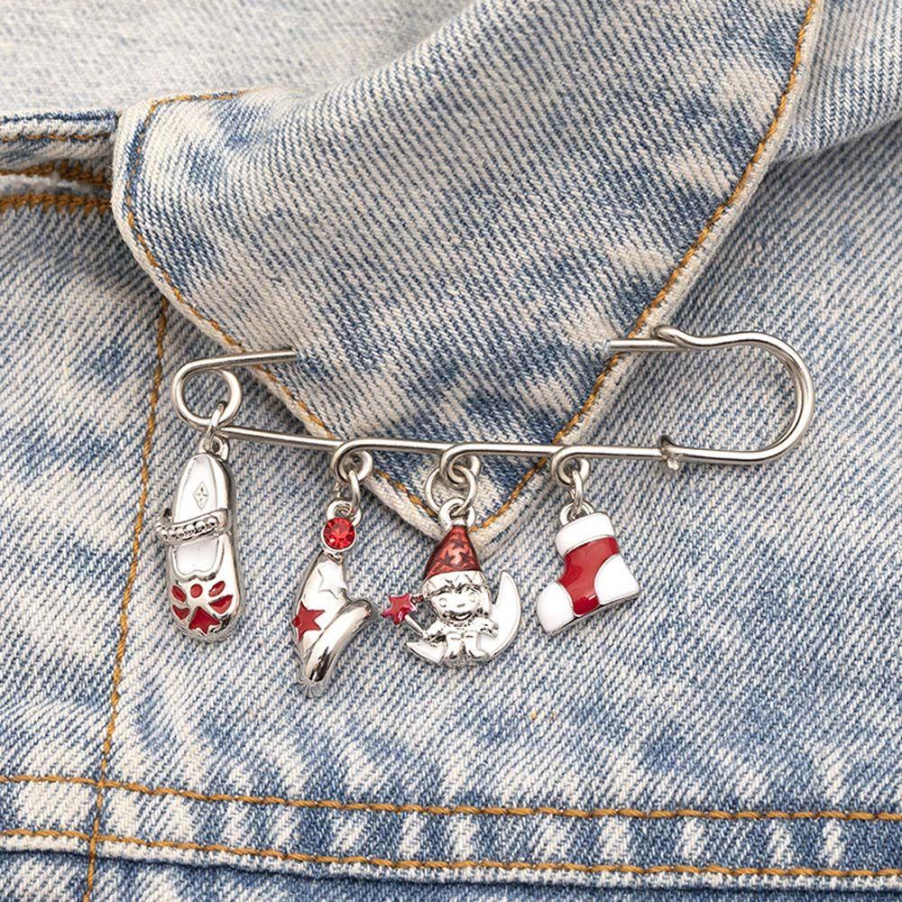 Decorative Santa Claus Jewelry Accessories Christmas Brooch Lapel Pin Brooches Christmas Buckle Pin