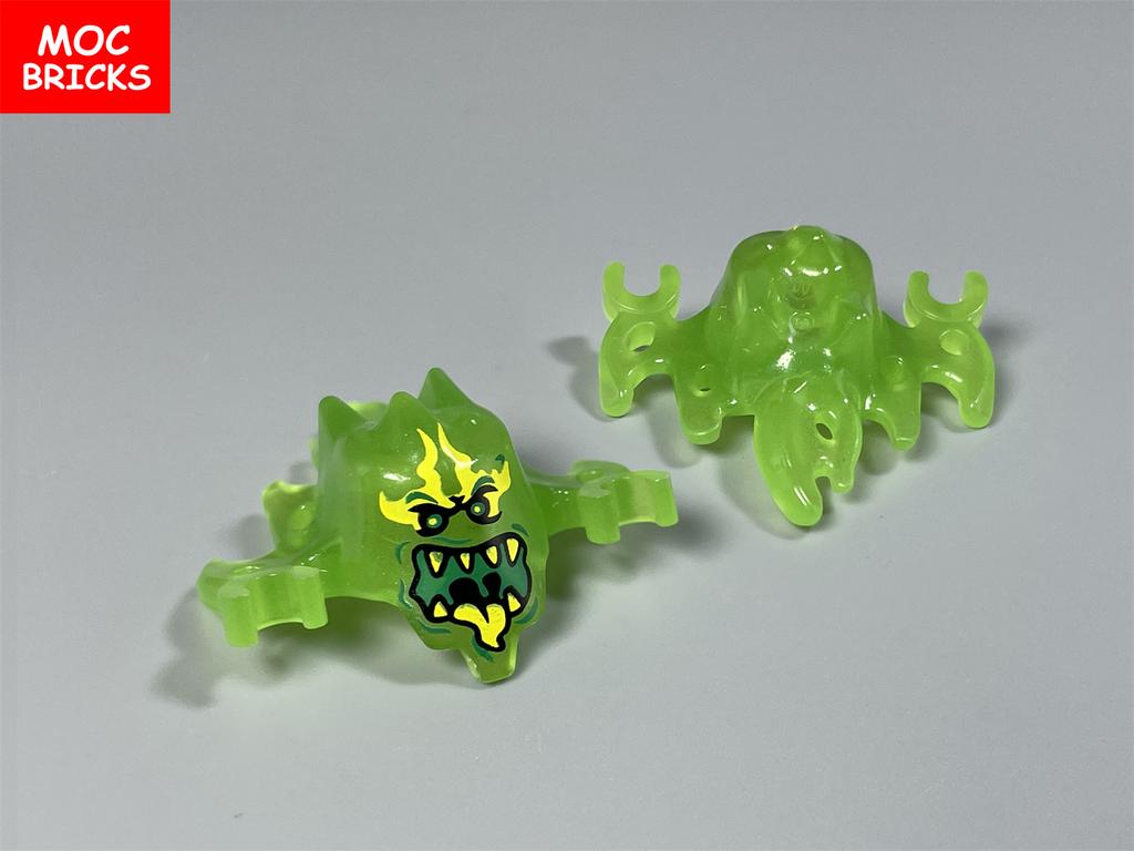 MOC Bricks Skull Helmet Halloween Luminous Ghost Monster Headgear mask 19861pb02 Assembled Educational Building Blocks Toys