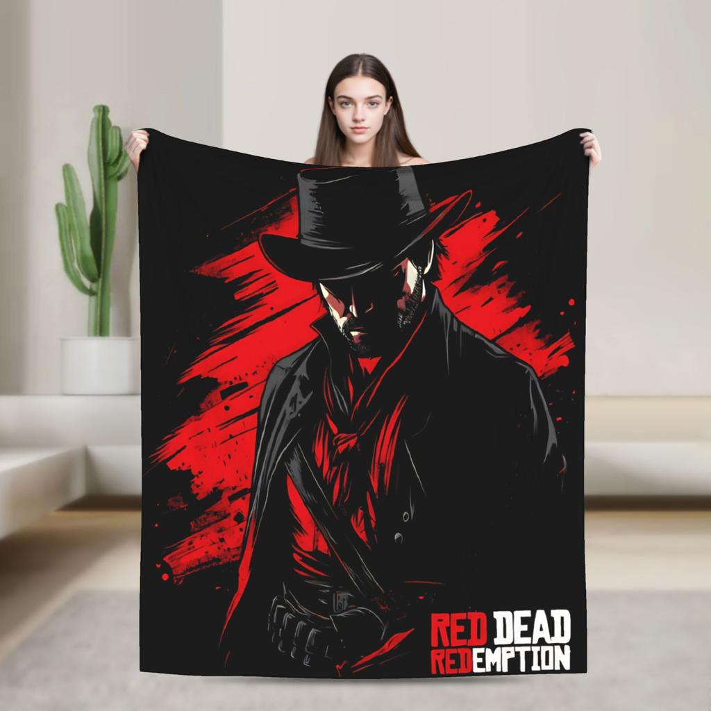 Arthur Morgan West Cowboy Action King Game Character Blanket Red Dead Redemption Plush Bedding Throws For Bedroom Flannel Cover