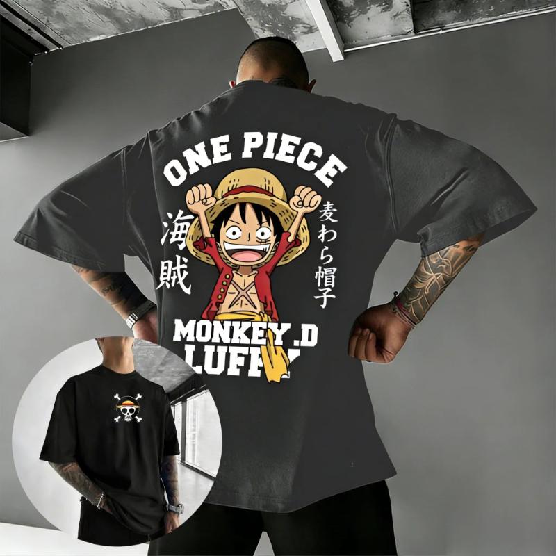 2026 Nouveau T-shirt Anime One Piece Luffy Hommes Femmes Coton Manches Courtes Hauts d'Été Décontracté T-shirt Graphique Streetwear Impression Cartoon Y2k