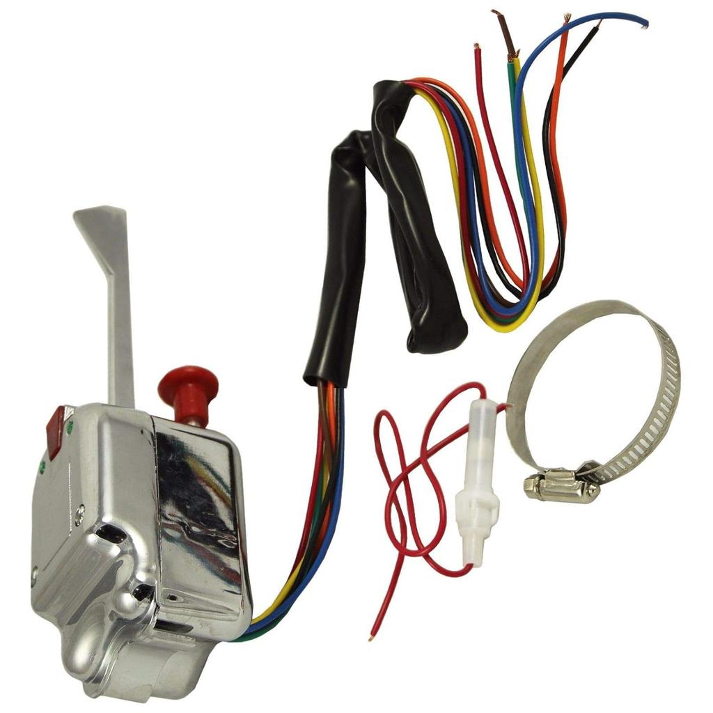 ANTO 12V Universal Chrome Street Hot Rod Turn Signal Switch for Ford GM Buick Street Rods with 3 Pin LED Turn Blinker Light Flasher Relay