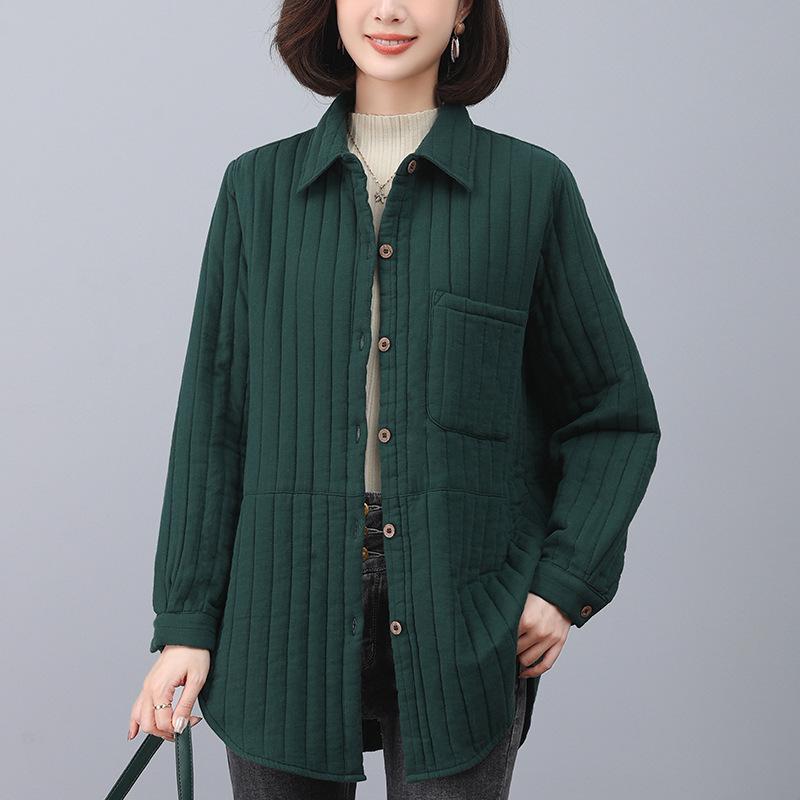 Women's Quilted Coat - Autumn/Winter 2024: New Fashion, Stylish and Warm, Loose Fit, Plus-Size Cotton Blend