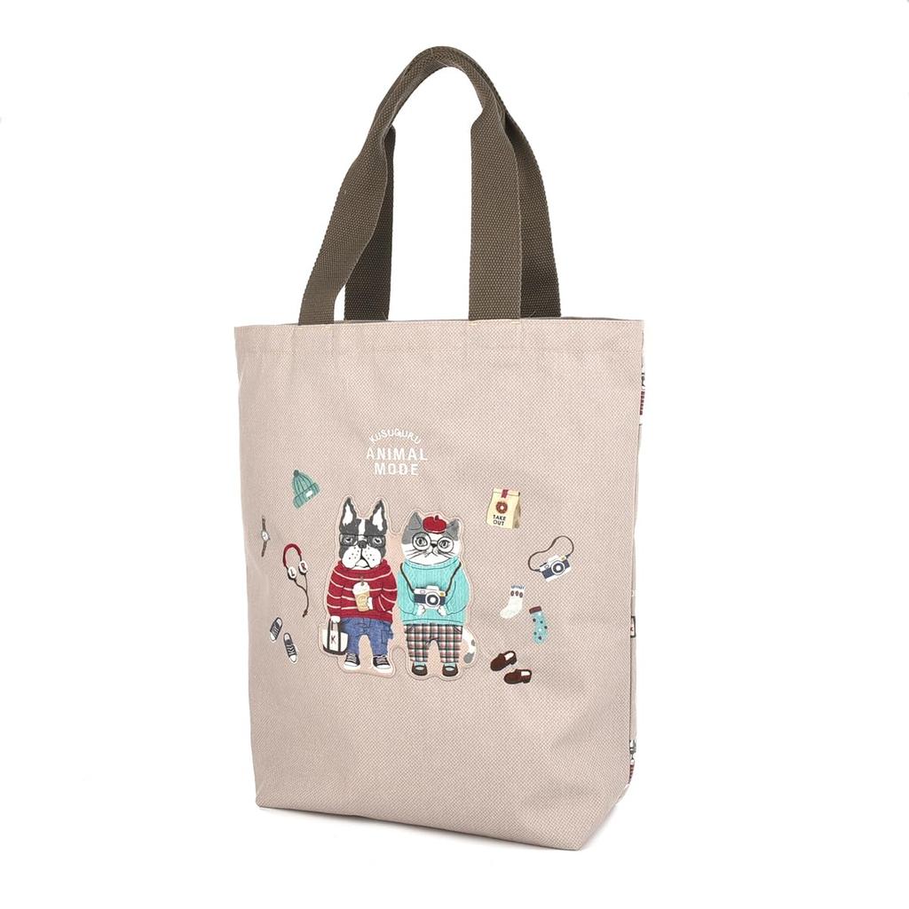 Kusguru Japan Animal Mode Tote Beige Bag, Women's, 258531,