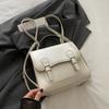Fashi College Style Women's Backpack Casual Solid Color Ladies Shoulder Bags Soft Pu Leather Simple Female Purse Handbags