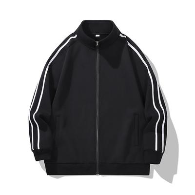 Jacket Men's American Striped Three Bar Casual Loose Casual Stand Up Collar Jacket Men's Coat Men