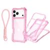Applicable To iPhone17ProMax Lanyard Mobile Phone Case Apple 16 Four-corner Air Cushion Anti-drop Protective Cover 15 Three-in-one