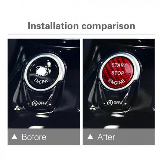 Car Carbon Fiber Cap Sticker for BMW Keyless Start Stop Button 1 2 3 4 5 6 7 X3