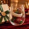 Weihnachts-Glasbecher 3D Tumbler, Mit Santa, Schneemann, Baum Skulpturierter Becher, Kreatives Skulpturales Dekoratives Feiertags-Trinkgeschirr, Festliches Geschenk für Party-Trinkgeschirr