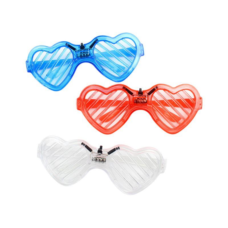 Heart-Shaped LED Glasses - Luminous Fluorescent Light-Up Toy for Kids and Events