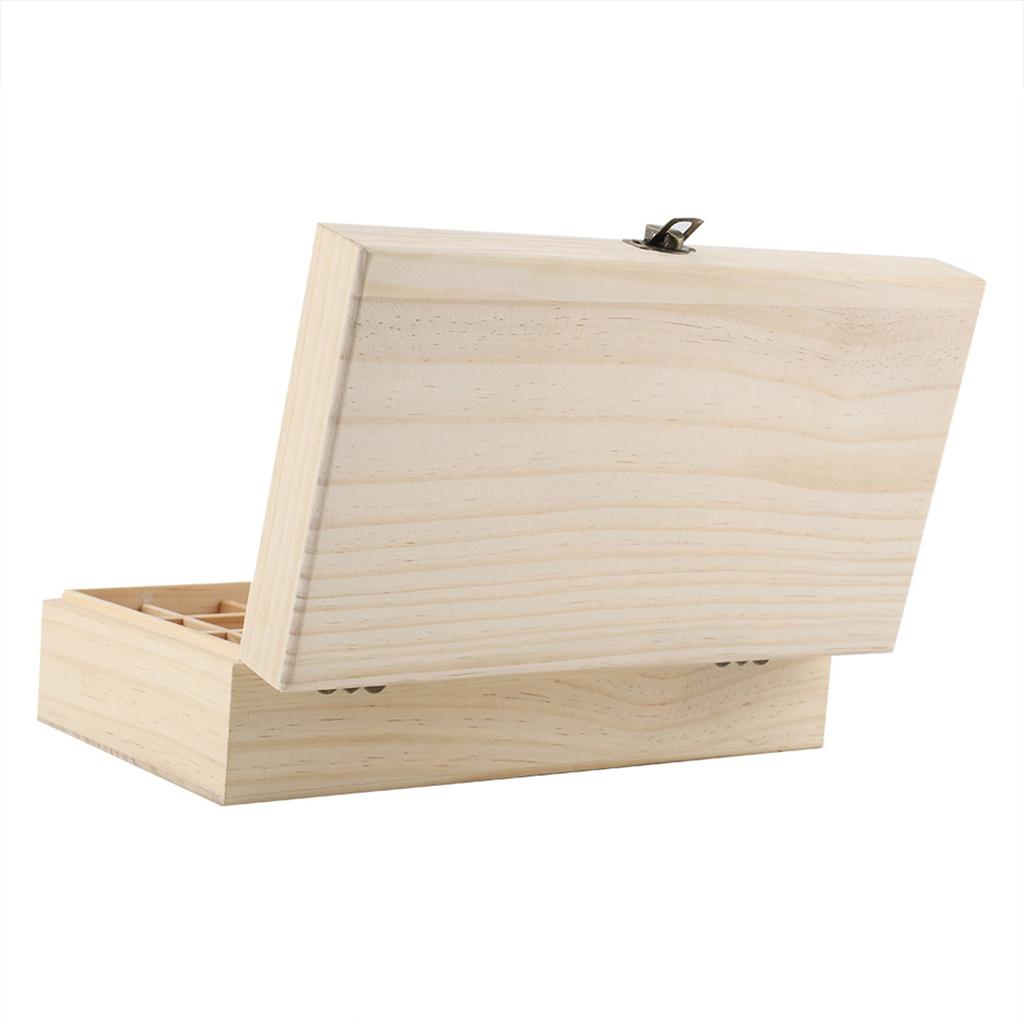 Wooden Storage Box Organizer for Essential Oil  Aromatherapy Container Jewelry Treasure