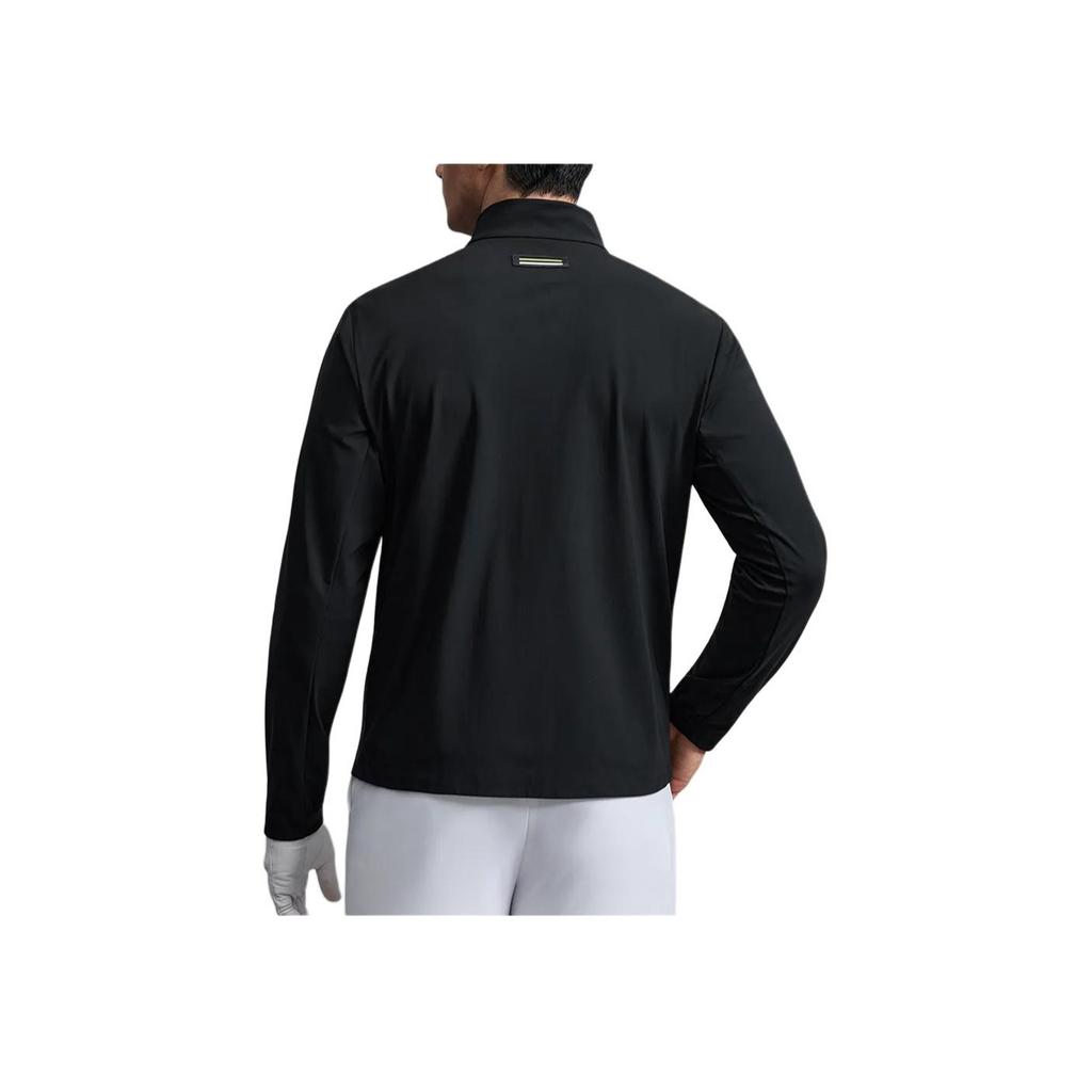 Fila Golf Series Casual Sports Classic Versatile Elastic Warm Slim Fit Stand Collar Knitted Cardigan Jacket Men Jackets A11M545502FBK