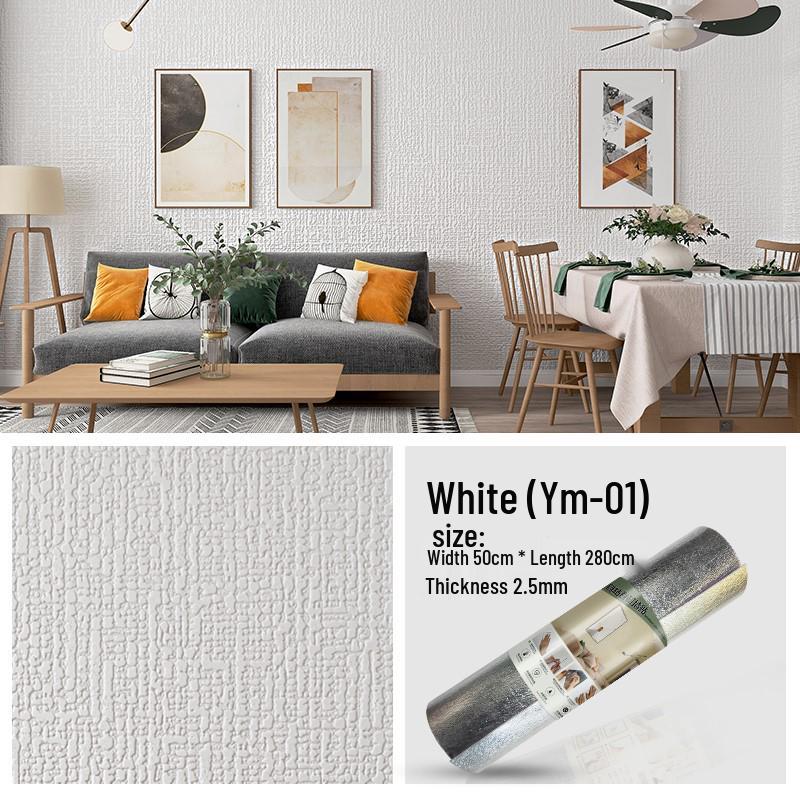 3D Self-Adhesive Linen Wallpaper: Thickened, Moisture-Proof, Light-Blocking, Thermal Insulation, Fire Retardant Aluminum Foil.