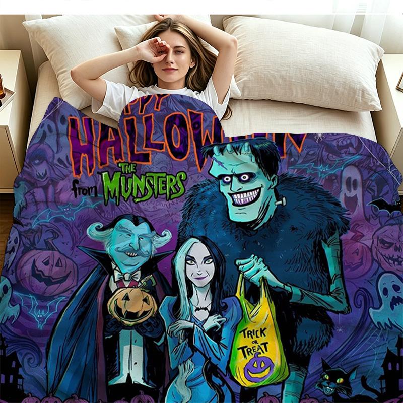 The Munsters Print Flannel Blanket High Quality Warm Comfortable Cover for All Seasons Perfect for Gifts Home Decor