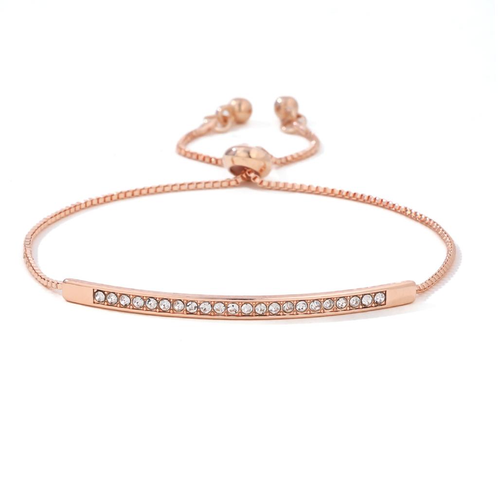 Xiyin, hot-selling creative and exquisite full diamond pull bracelet, micro-inlaid zircon single-row curved bracelet adjustable