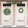 Dremisland Green Eucalyptus Wreath with Welcome Sign 22in Spring Summer Artificial Eucalyptus Wreath for Front Door Polytype Leaves Wreath for Wall