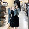 Short Dress Dress Small Black Dress Suspender Bag Skirt Small Man Looking Thin Summer Black Hip Dress Hot Girl Sexy Fashion