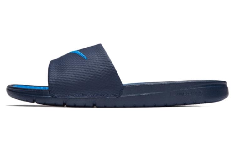 Nike Benassi Solarsoft Slide Sports Slippers Black Blue 431884-440 38.5