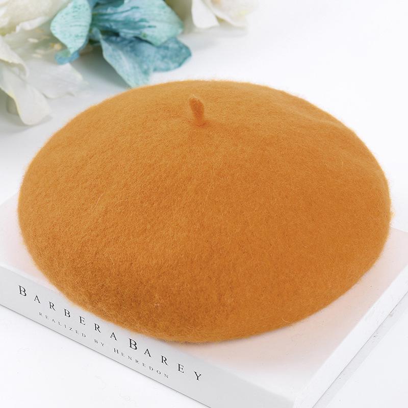 New Women's Wool Felt Beret: Autumn/Winter Warm Painter Pumpkin Hat.
