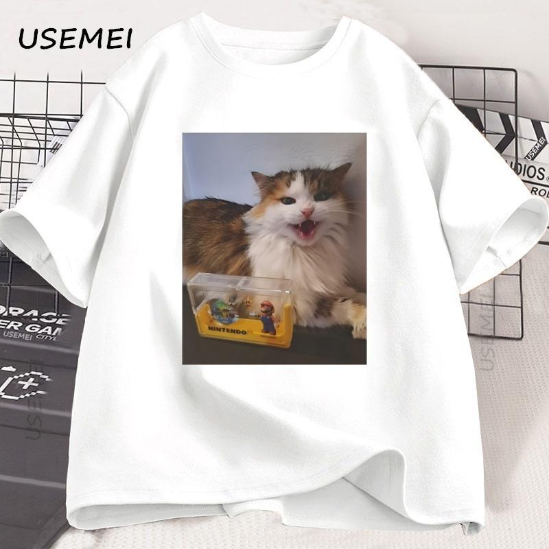 Berretto Arancione Polpo Maglietta in Cotone Stile Giapponese Grafica T-shirt Casual Cotone Manica Corta Girocollo T-shirt Abbigliamento Unisex