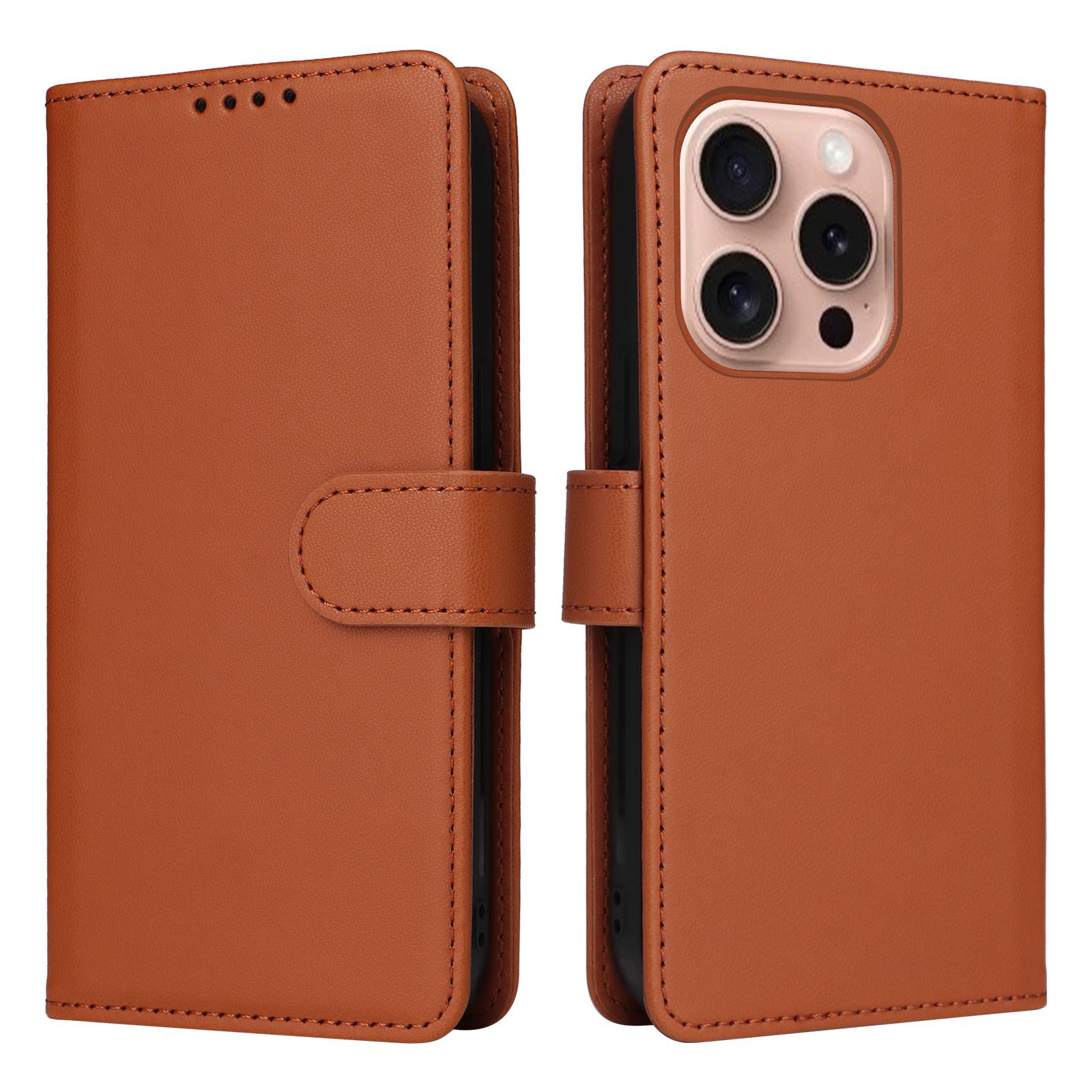 

For iPhone 16 Pro Magnetic Case BETOPNICE Detachable PU Leather Phone Cover with Strap E