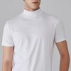 T-shirt da uomo a mezza manica alta, vestibilità slim, estiva, casual, a maniche corte, tinta unita, elastica, sottile, pullover