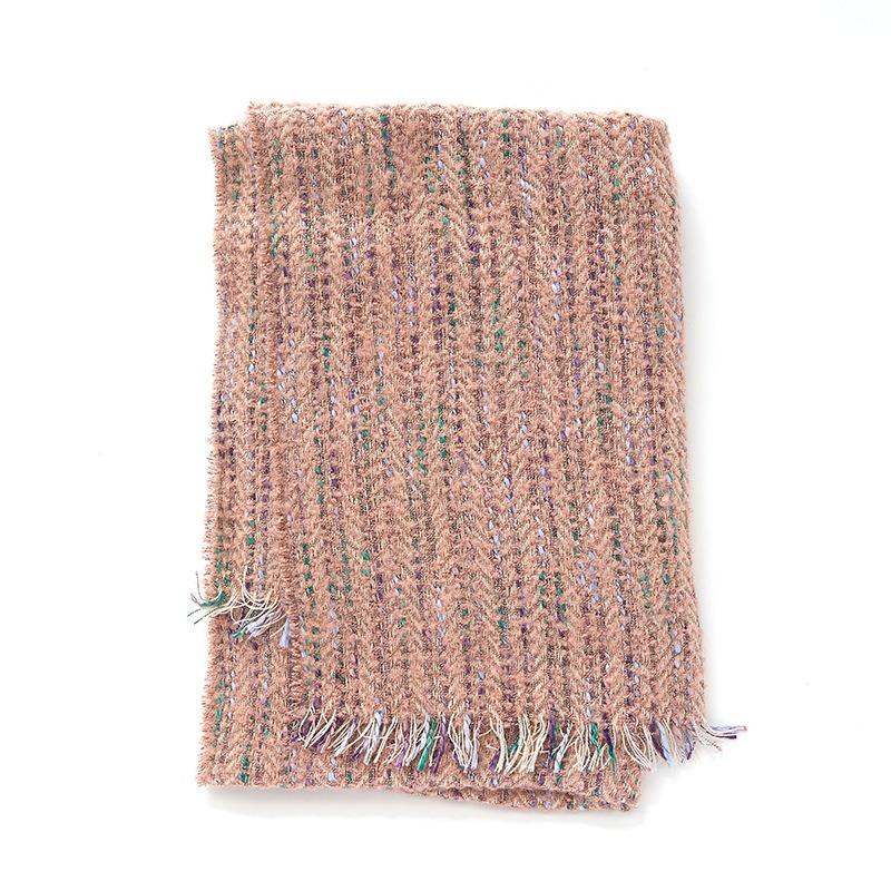 Schal Herbst und Winter Fischgrätenmuster neue Kreiswolle lockerer Bart Fransen Schal