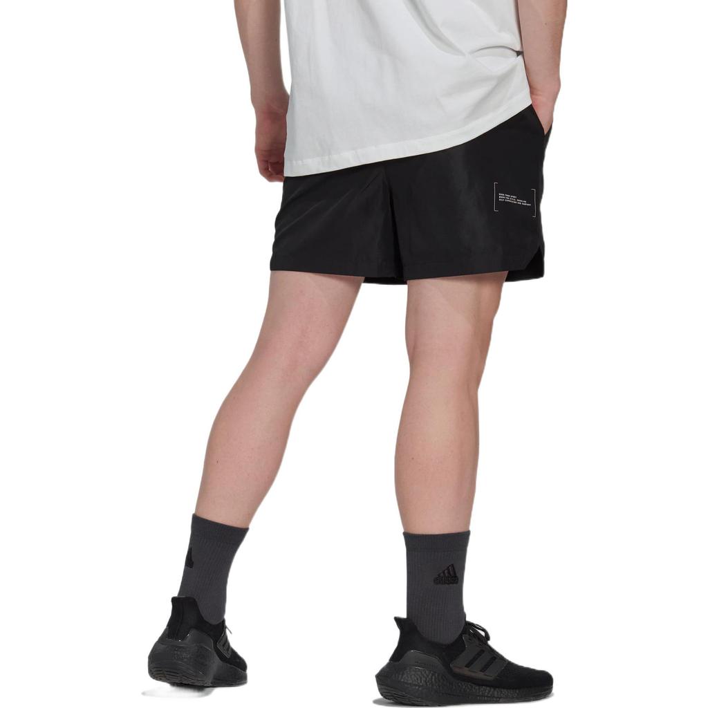 adidas Solid Color Casual Logo Straight-Leg Sports Shorts Men Bottoms Black HN1935