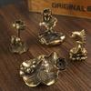 Antique Brass Lotus Leaf Backflow Incense Decorations Solid Pure Copper Frog Lotus Pond Censer Holder Ornaments Tea Pets