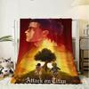 Hot Anime Attack On Titan Throw 240g Flannel Blanket Lightweight Soft Skin-friendly Summer Thin Throw Blanket