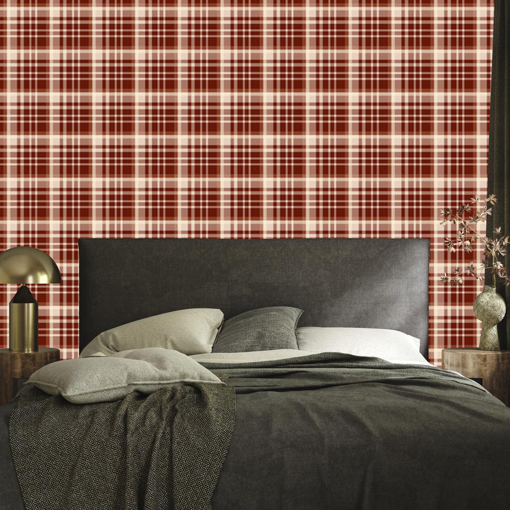 Autumn Orange and Beige Plaid Wallpaper for Living Room and Bedroom 50x1000