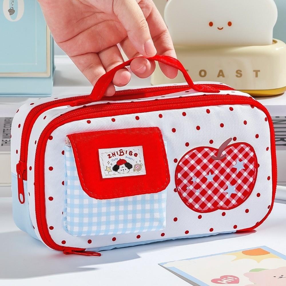 Large Opening Pen Bag Large Capacity Stationery Bag Sweet Pencil Case  Gift