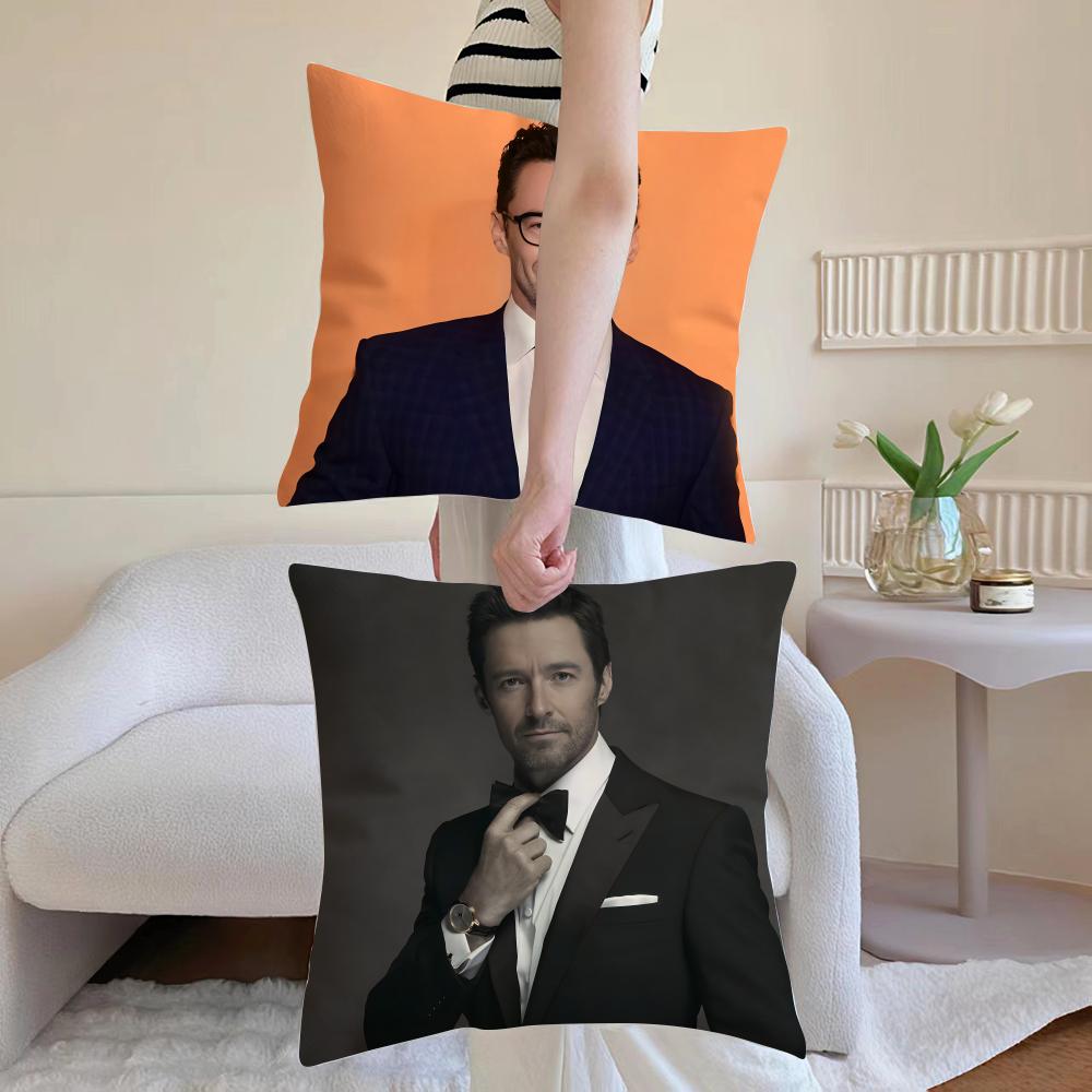 Celebrity H-Hugh Jackman Cushion Cover Breathable Linen Pillowcase Summer Odorless Eco-Friendly Invisible Zipper Washable