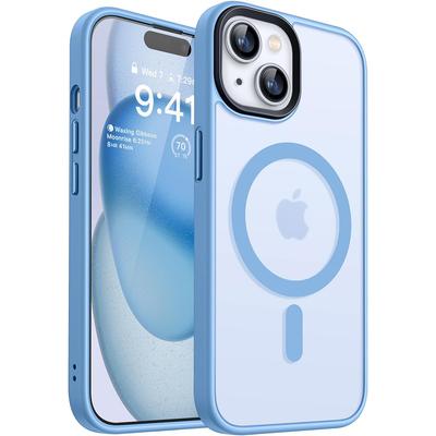 Magnético Forte Para Capa Magsafe Para iPhone 16 15 14 13 12 11 Pro Max Plus Armadura Híbrida À Prova de Choque Capa Dura Fosca Capa Macia