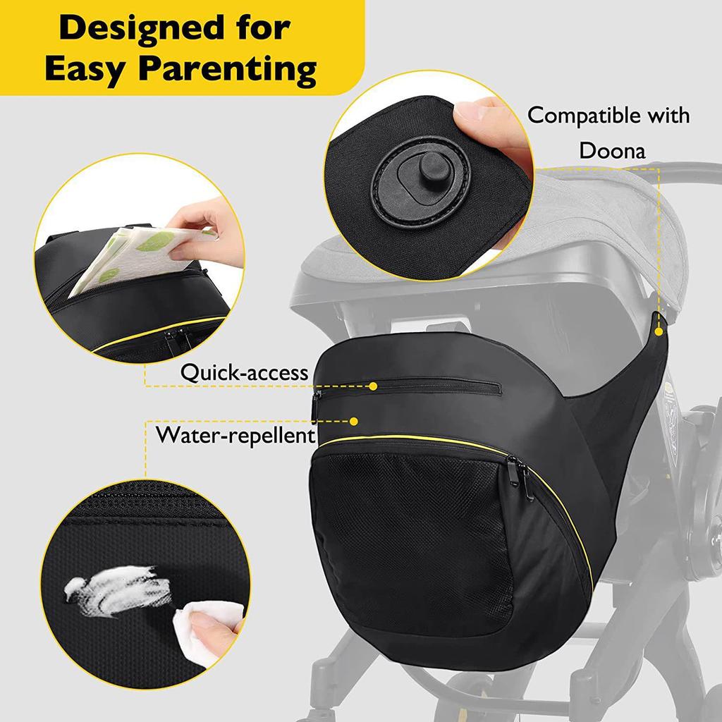 Doona Multi-functional Stroller Hanging Bag - Large Capacity Pram and Mommy Storage Basket