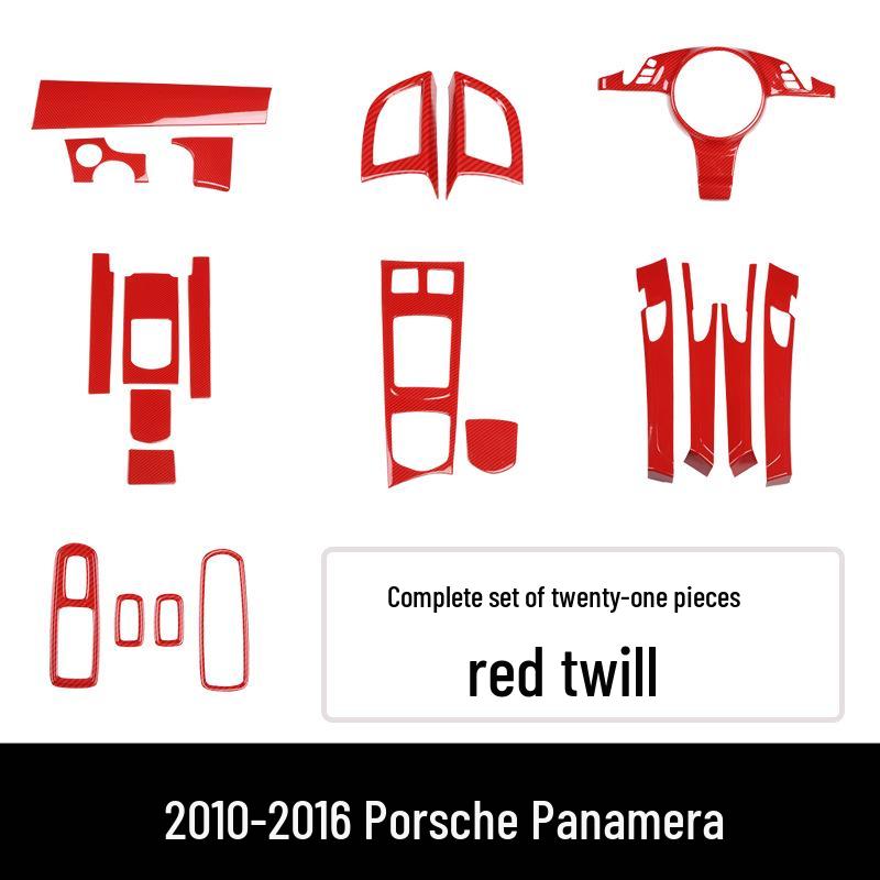 Carbon Fiber Panel Decor Sticker for 10-16 Panamera Front Passenger Side - Imitation Peach Wood