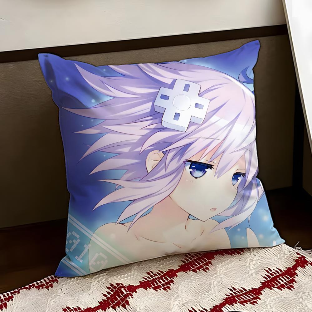 Hyperdimension Neptunia Cute Cushion Cover Reversible Soft Durable Pillow Cover Home Car MultiScene Use for Daily Comfort