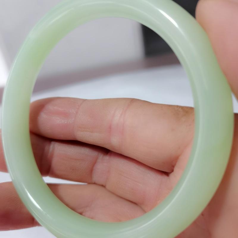 Imitation Jade Solid Color Bangles Vintage Simple Glass Bracelet Chinese Style Ancient Jewelry