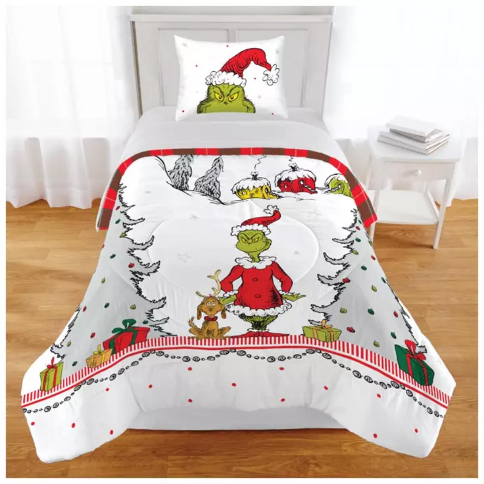 

Рождественское милое постельное белье с принтом, праздничный подарок, набор из трех предметов: 1 пододеяльник (220*240см) 2 наволочки (50*75см) One Size белый