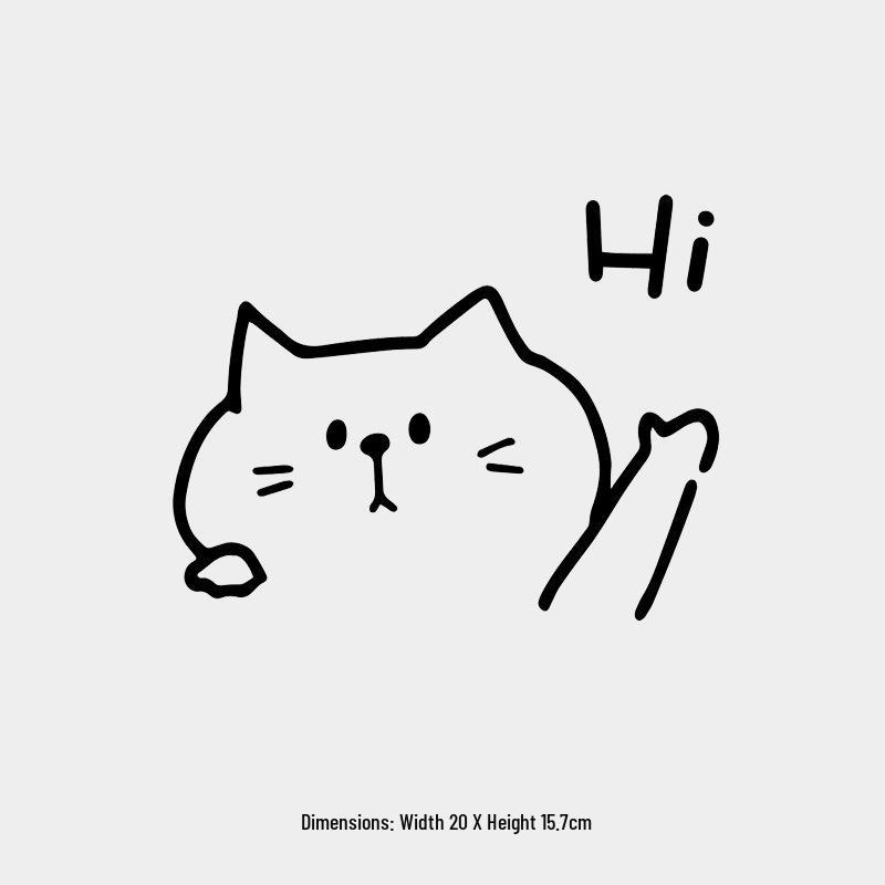 Cute Cat Reflective Triangle Window Sticker for Car Rear Windshield or Trunk