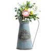 Vintage Style Metal Flower Vase Galvanized Finish Rustic Flower Jug Vase for Indoor and Outdoor Decor