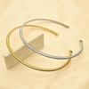 Titanium Steel Choker Necklace With Elastic Opening Geometric Design Women Gold Plated 18K Adjustable 31-40cm