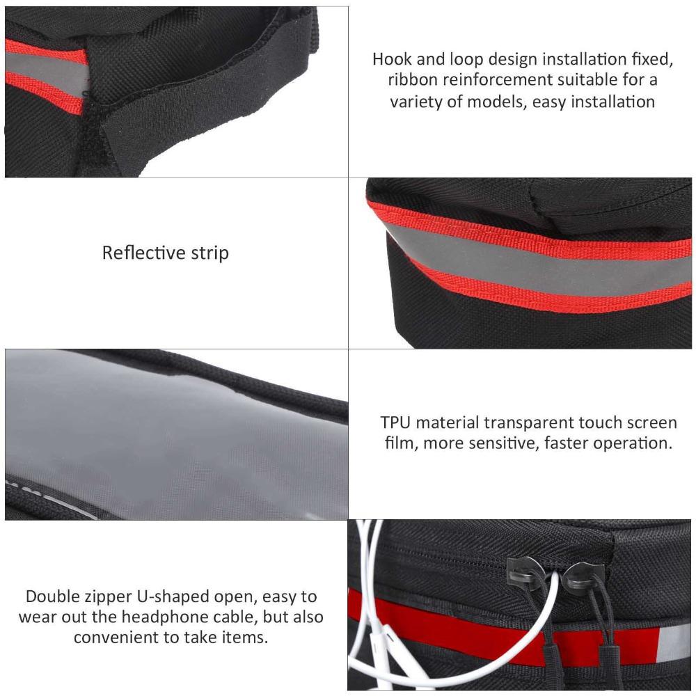 Easy Installation Bicycle Phone Bag Hook and Loop Straps Bike Frame Phone Holder  Road Bike Riding