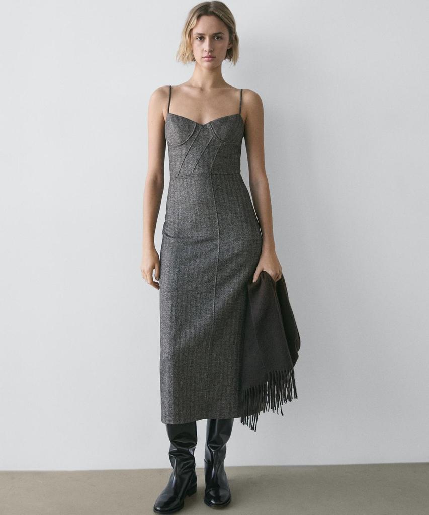 Masimodutti Strap Midi Dress