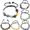 Hand-Woven Colorful Heart-Shaped Love Agate Crystal Bracelet Stone Yoga Bracelet B65